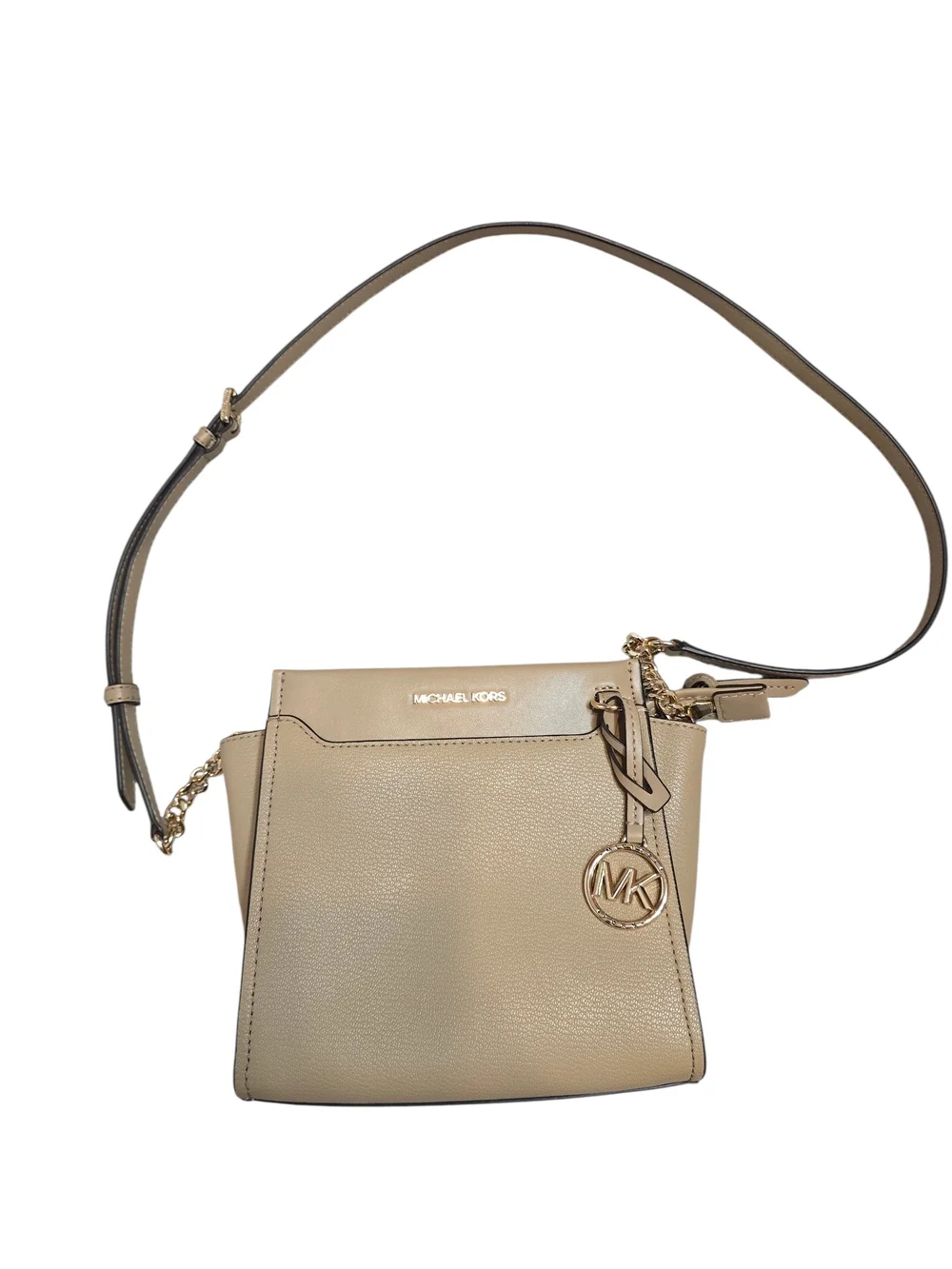 Michael Kors Graham Taupe Leather Messenger Crossbody Bag